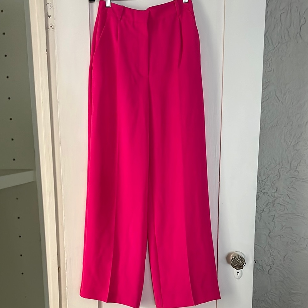 Zara Wide Leg Pants in Hot Pink